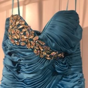 Mac Duggal Couture Blue Mermaid Gown